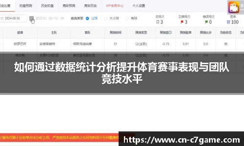 如何通过数据统计分析提升体育赛事表现与团队竞技水平